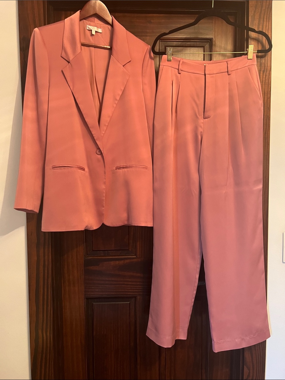 Wayf Dusty Rose Blazer (M) and Pants (S) Set